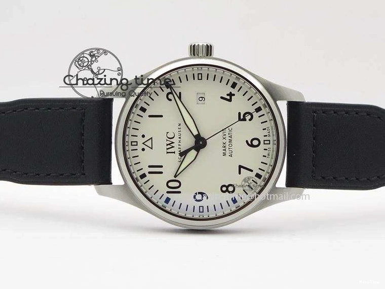 MIROTIME 0305 Mark XVIII IW327002 SS Mk Maker Best Edition White Dial On Black Leather Strap A SunProtective 7298